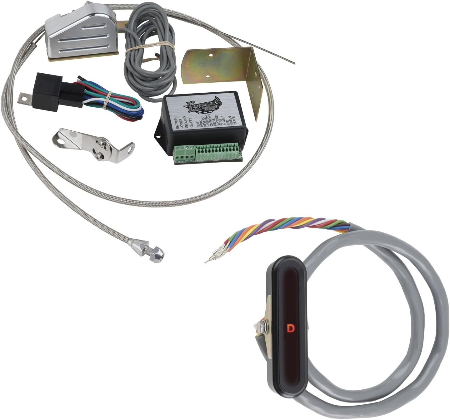 Lokar XCIND-1718 Black Aluminum Cable Operated Vertical LED Dash Indicator Kit for GM 700-R4/4L60 Transmission