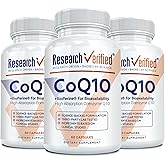 Research Verified CoQ10-100% Pure Extra Strength 300mg CoQ10 – Improved Absorption and Bioavailability with Bioperine - Boost Antioxidant Levels, Improve Cardiovascular Health, 180 Vegan Capsules