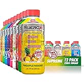 SueroX Sugar-Free Sports Drink for Hydration and Recovery, Electrolyte Hydration Drink with 8 Ions, Zero Calorie Sports Drinks with Electrolytes, Supreme Pack, 21.3 Fl Oz, 12 Count
