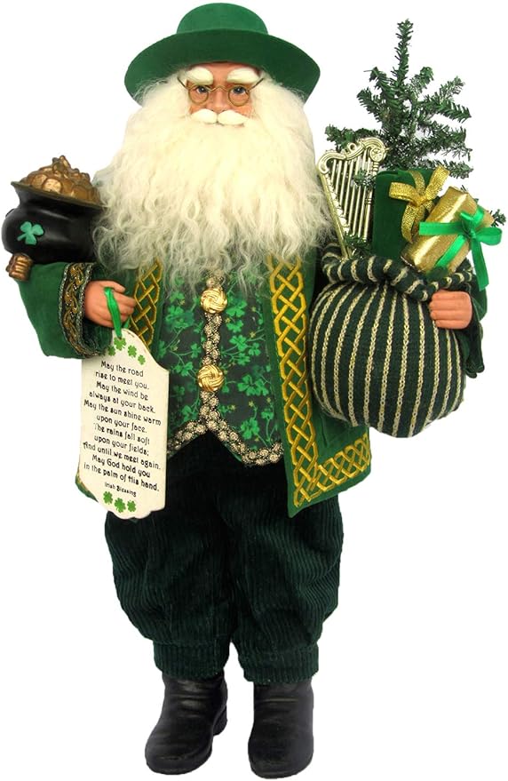 green irish santa hat