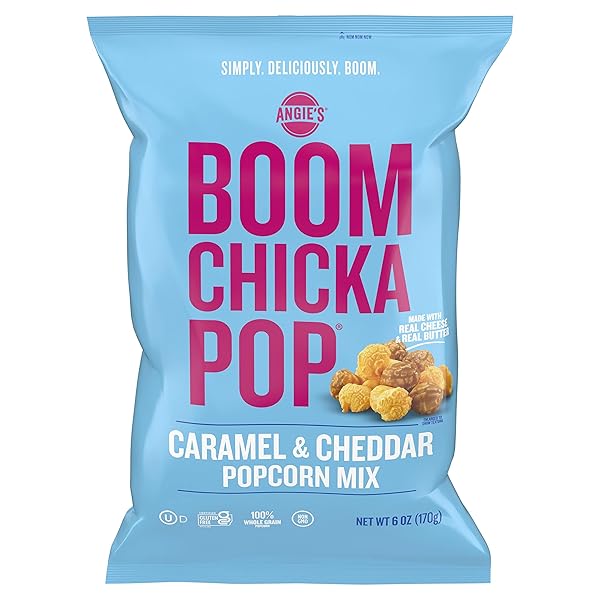 ANGIE’S BOOMCHICKAPOP CARAMEL AND CHEDDAR MIX POPCORN, 6 OZ
