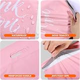 Switory 100Pcs Parcel Bags 262x330mm Pink with Handle Self Seal Mailing Bags view 3