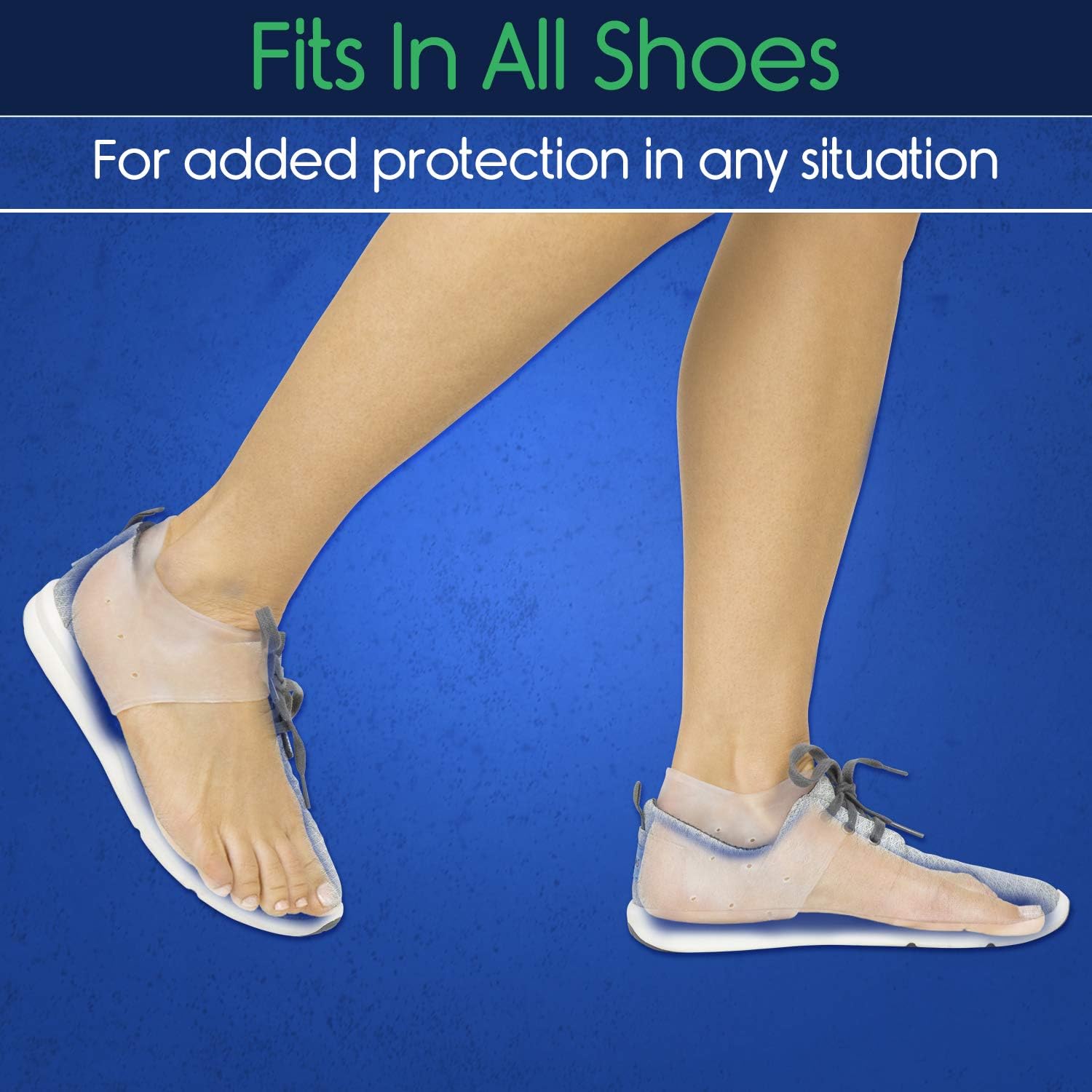 ViveSole Gel Heel Protectors (2 Pairs) - Silicone Gel Guard for Women and Men - Moisturizing for Blister, Cracked Foot, Plantar Fasciitis, Spur Relief - Soft Cushion Support - Protective Insert Sleeve: Health & Personal Care
