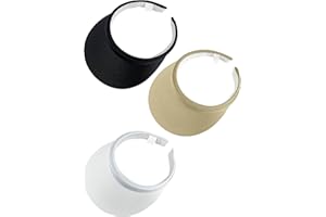 YDOCQLI 3 Pack Sports Sun Visor Hat Women Men Adjustable Clip On Visors Outdoor Golf Beach Cap