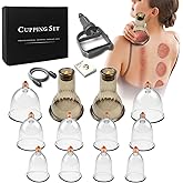 AIKOTOO Cupping Set - Cupping Kit for Massage Therapy w/ 12 Cupping Therapy Set for Pain Relief Physical Therapy Body Vacuum Massage Cups with Pump