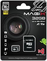 Magix 32GB microSD Card Class10 U3 V30 95MB/s Read Speed 4K Video SD Adapter