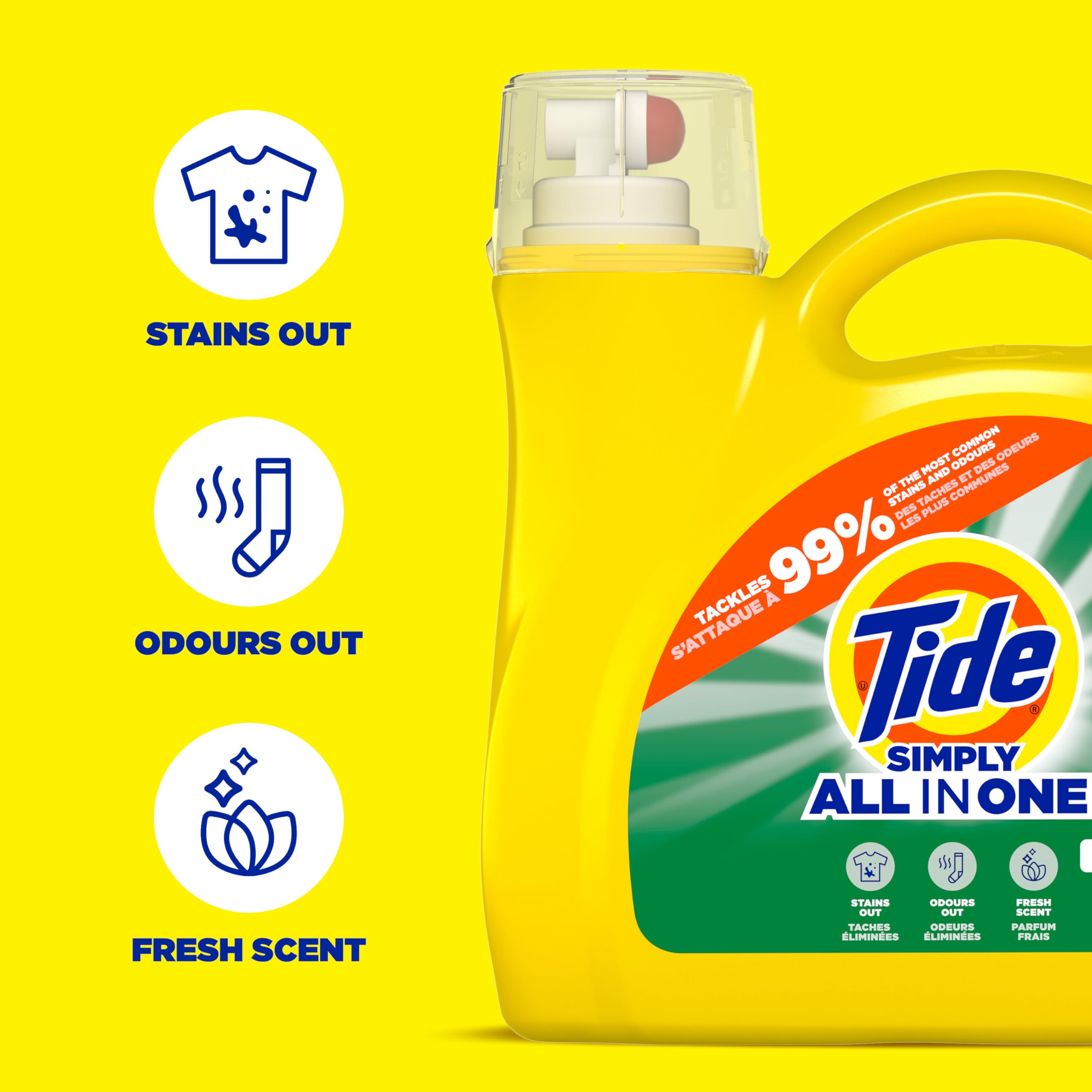 Tide Simply Liquid Laundry Detergent, Daybreak Fresh, 168 oz, 128 Loads