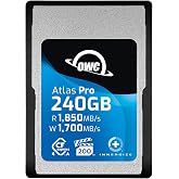OWC Atlas Pro 240GB CFexpress 4.0 Type A Memory Card | 1850MB/s Read - 1700MB/s Write - High-performance and quality - Ingest up to 2x faster with Sony Alpha and FX cameras