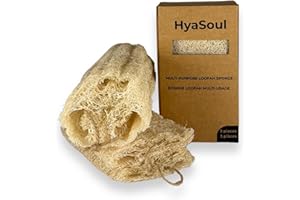 HyaSoul Multi-Functional Vietnamese Natural Loofah Sponge (3 pack) – Unbleached Bath, Body, Kitchen and Household Cleaning Sc