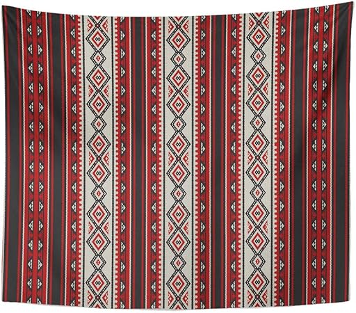 Amazon Com Emvency Decor Wall Tapestry Dubai Red Sadu Traditional Bedouin Pattern Arabesque Carpet Kuwait Saudi Wall Hanging Picnic For Bedroom Living Room Dorm 80x60 Inches Everything Else