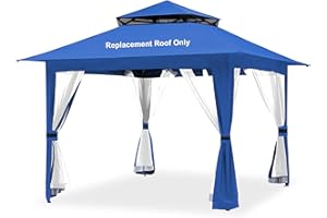 JANCANOPY Blue Gazebo Cover Compatible with ABC, Master, B01N413ZYI,B0899HY4YW,B082H8N56R, B09JYL85ZX,B09J8MMG1G, B09J8MZCXD,B0899MN579, B07GBVJJCT, B0102CG464,B0899N3B4R Canopy Frame