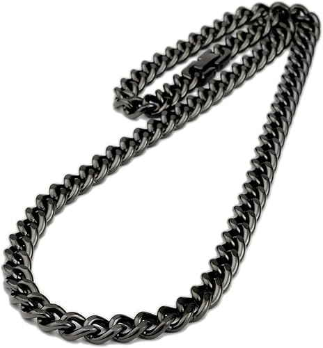 Amazon チタン ネックレス 喜平2面カット 50cm 7 0mm幅 ブラックイオンプレーティング加工 ネックレス 黒 Titan 金属アレルギー対応 チェーン 通販