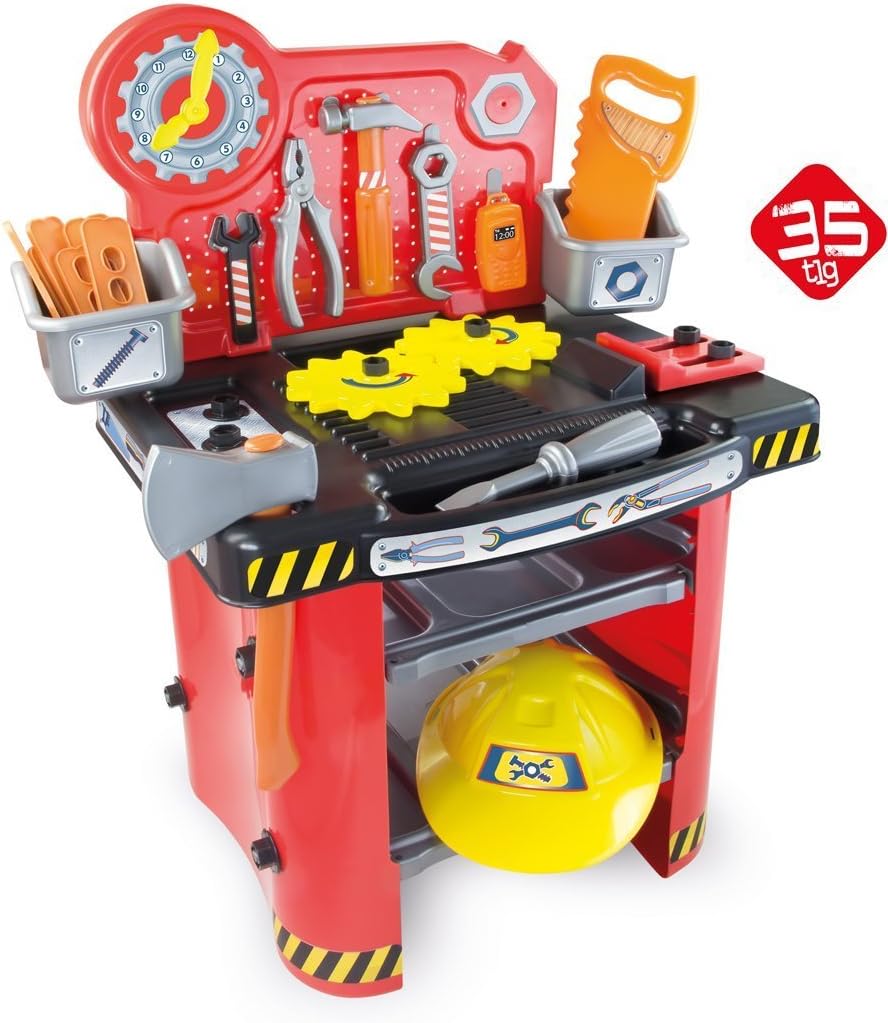 Menz Stahlwaren Large Children's Work Bench with lot of accessories, Pack of 2