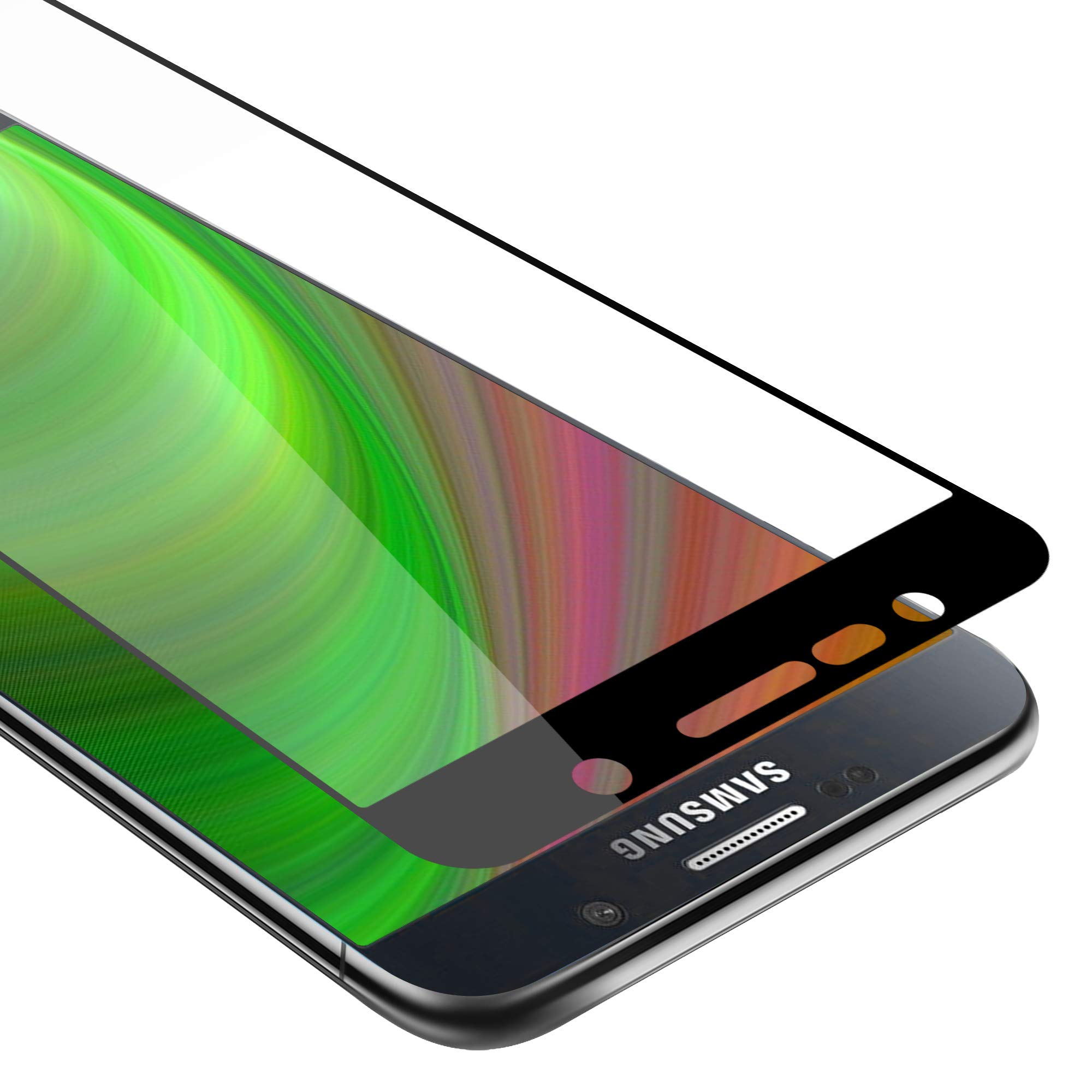 cadorabo Tempered Glass Full cover compatible with Samsung Galaxy NOTE 5 in TRANSPARENT with BLACK - Screen Protection 3D Touch compatible with 9H Hardness - Bulletproof Display Saver