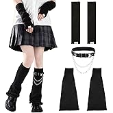 scenicamp Leg and Arm Warmers Set for Girls with Leg Harness Belt Cute Legwarmers Japanese Socks Kawaii Lolita Winter Accessories