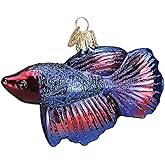 Old World Christmas Ornaments: Fish Collection Glass Blown Ornaments for Christmas Tree, Betta