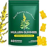 Mullein Gummies for Lung Detox, Mullein Herbal Supplement, 2000mg Mullein Leaf Extract for Respiratory & Digestive & Immune Support - 60 Gummies