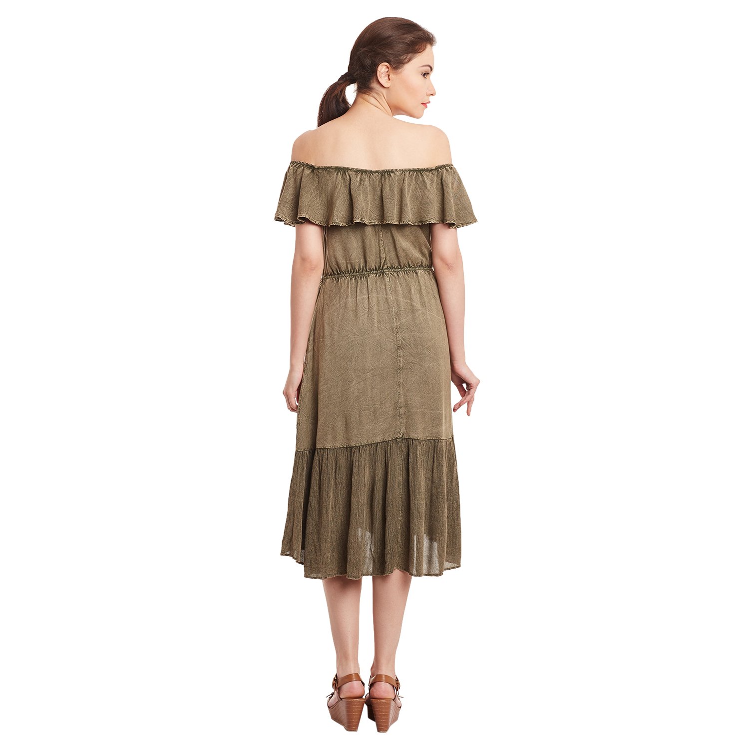 free & young olive coloured dress