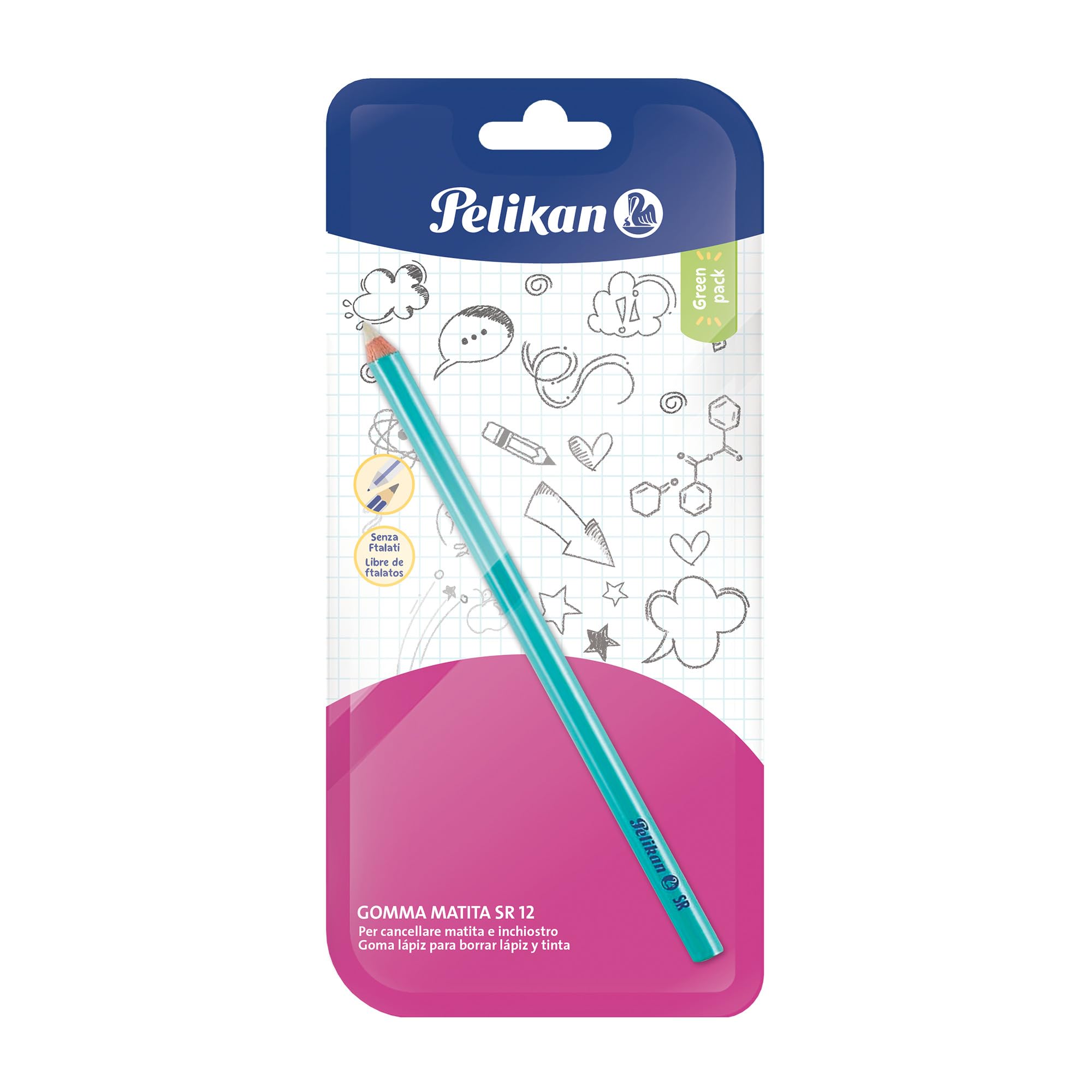 Pelikan Erasers, SR 12, Pencil Eraser for Technical and Artistic Drawing for Ink, China and Pencils of All Hardnesses, Pack of 1