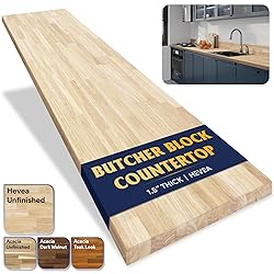 48 x 25 x 1.5 Hevea Butcher Block