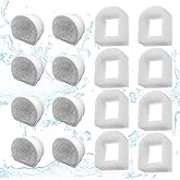 16 Pack Pet Fountain Replacement Filters, 8 Carbon and 8 Foam Pre-Filters | For Select Ceramic and Stainless Pet Fountains; Carbon Reduces Odors, Foam Catches Hair and Debris to Support Pump Care