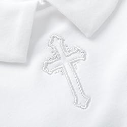pureborn Baby Boys Baptism Romper Organic Cotton