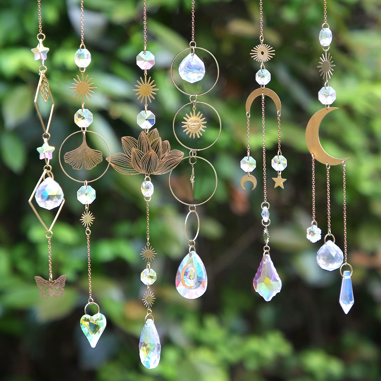 Photo 1 of 6Pieces Colorful Crystals Suncatcher Hanging for Window Crystal Ball Prism Rainbow Maker Pendants for Garden Christmas Tree Wedding Party Patio Backyard Car Home Indoor Outdoor Decoration