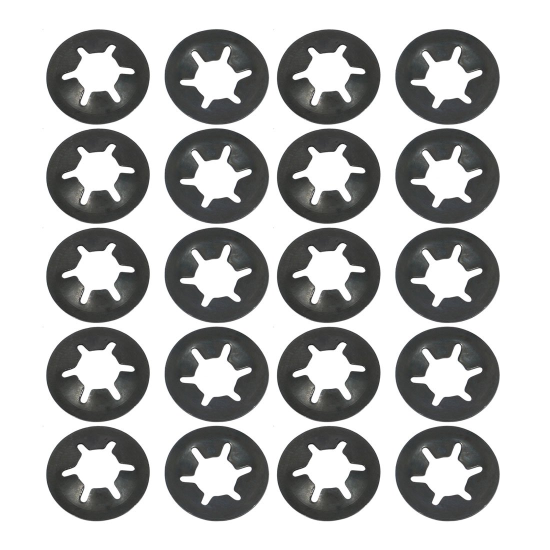 sourcingmap Internal Tooth Washers M8 x 18mm 65Mn Black Oxide Finish Push On Washer ing Clips Fastener 20pcs