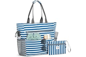 G4Free Beach Bag, Waterproof Sandproof Beach Tote Bag, Large Capacity Foldable for Women