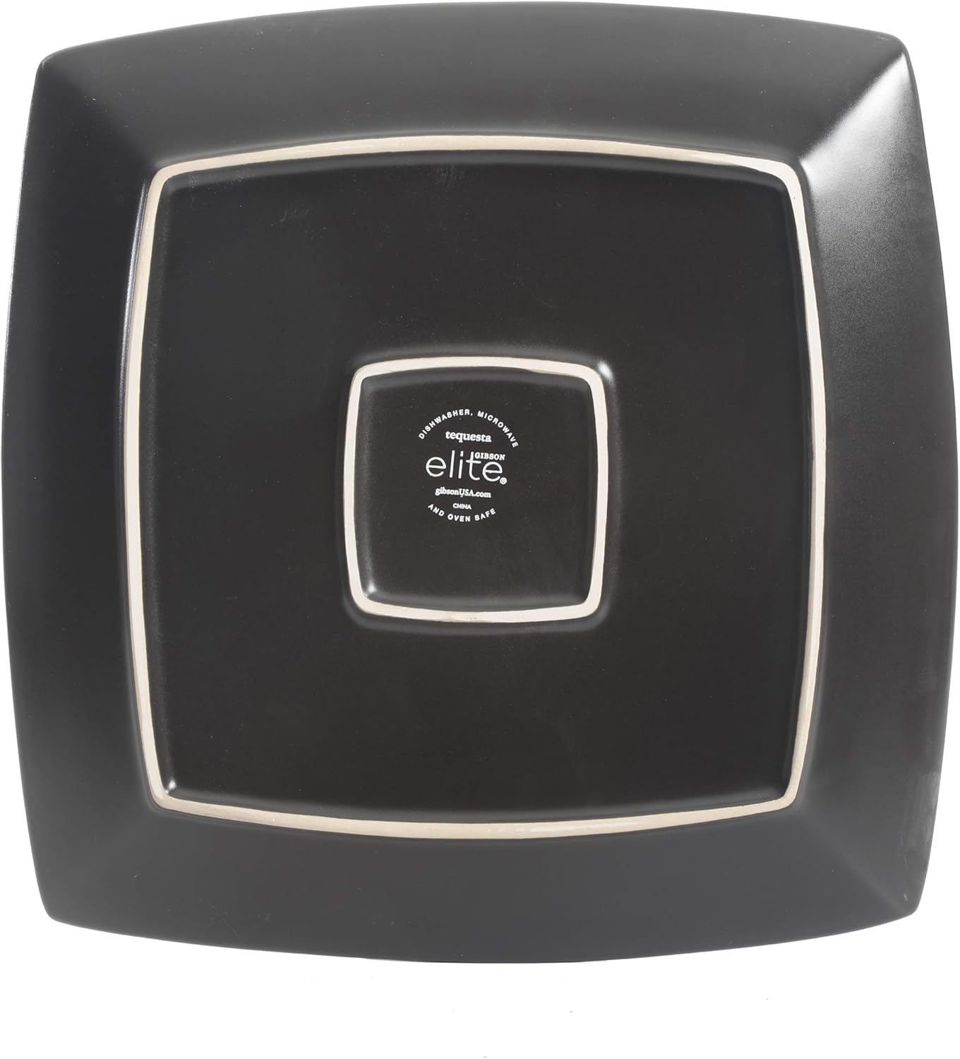  | Gibson Elite Tequesta Square Reactive Glaze Stoneware Dinnerware Set, Service for 4 (16pcs), Taupe: Dinnerware Sets