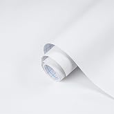 Dimoon 17.7''x118'' Peel and Stick Wallpaper White Contact Paper for New Environmentally Friendly Materials Thickening Upgrade Embossed Renter Friendly Wall Paper Modern Vinyl Wrap Countertop Bedroom