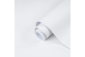 Dimoon 17.7''x118'' Peel and Stick Wallpaper White Contact Paper for New Environmentally Friendly Materials Thickening Upgrade Embossed Renter Friendly Wall Paper Modern Vinyl Wrap Countertop Bedroom