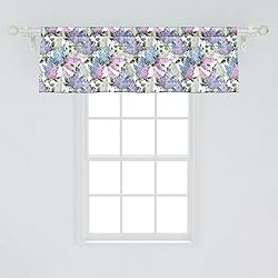 Ambesonne Lilac Window Valance Pack of 2, Colorful