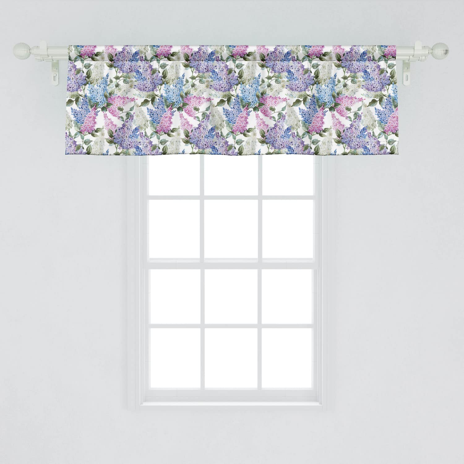 Ambesonne Lilac Window Valance Pack of 2, Colorful