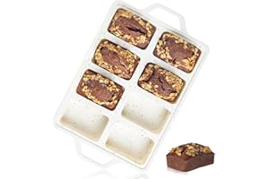 Mini Loaf Pan, Metal Reinforced Silicone Mini Bread Loaf Pan Nonstick Cornbread Pan 8 Cavities Silicone Molds for Baking Brea
