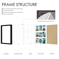 DUENPY 14x14 Picture Frame, 4x4 Collage Picture