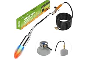 SEVENMEET Propane Torch Weed Burner Kit,Blow Torch High Output 1800,000 BTU,Heavy Duty Propane Torch with Igniter and 11.5FT Hose for Weeding,Roof Asphalt,Ice Snow,Road Marking,Charcoal