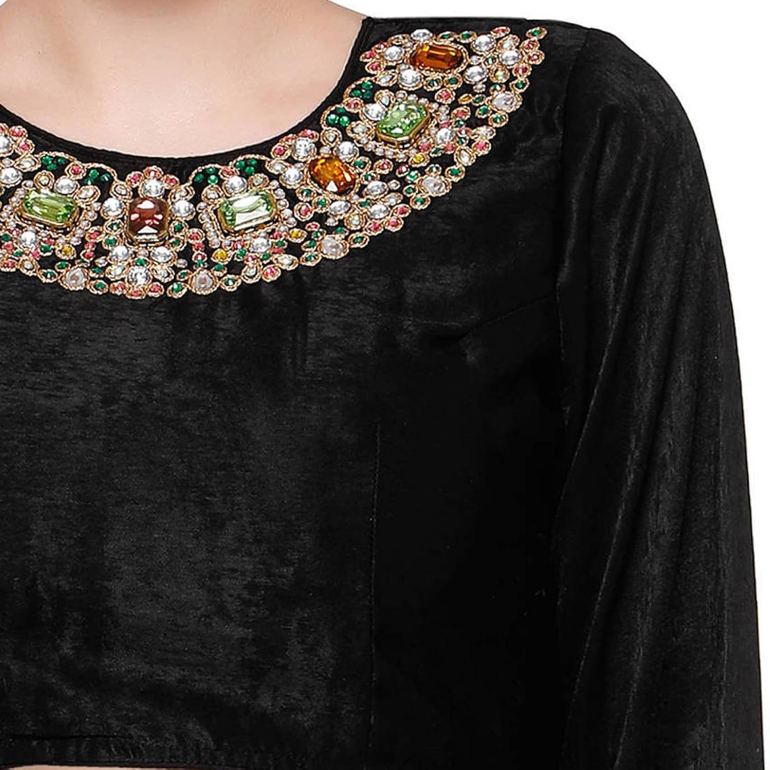 zeel clothing lehenga choli (7005-zc_free size_black)