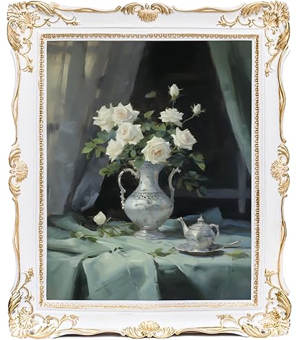 Amazon.com - Laura Ashley 11x14 White Ornate Textured Hand-Crafted