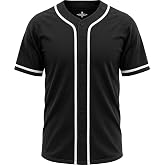 Exxact Sports Blank Baseball Jersey for Men &amp; Women | Unisex Classic Button Down Softball Jersey, Plain Baseball Jersey for Teams, Training &amp; Everyday Wear