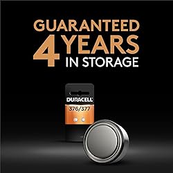 Duracell 376/377 Silver Oxide Button Battery, 2