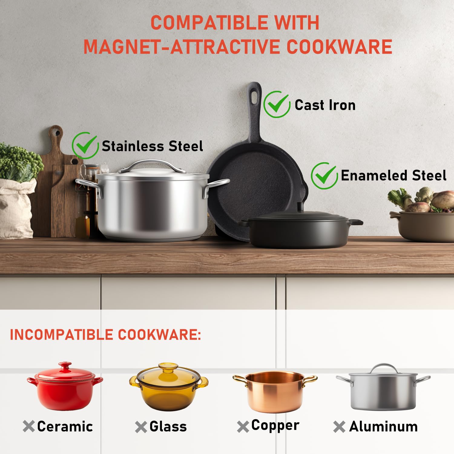 Induction Cooktop, TOPWISH Portable Hot Plate Electric Induction Burner, 10 Temp Levels up to 464°F, 110-120V Electric Stove Top Cooker with High Energy Efficiency & Kids Lock for Cooking, 1600W