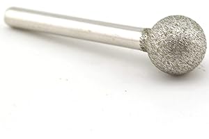 ILOVETOOL Spherical Head 16mm Diamond Grinding Bit Coated Mounted Points Round Ball Burs Grit 80 Shank 6mm for Jade Stone Jewelry Ceramic Carving Polishing