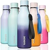 BJPKPK Insulated Water Bottles, 18 oz Stainless Steel Metal Water Bottle with Strap, BPA Free Leak Proof Jugs, Mugs, Flasks, Reusable Thermal Flasks for Sports & Travel, Ocean Dream