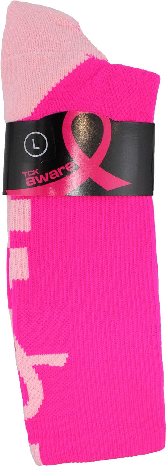 TCK Baseline Breast Cancer Awareness Athletic Crew Socks (Kids and Adult Sizes) : Clothing