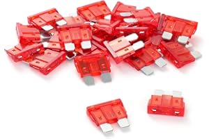 GOODSEN (25Pcs) 10 Amp Standard Car Fuses, 10A Automotive Fuses, Automotive Replacement Fuses(ATO/ATC), Blade Fuse for Car/RV/Truck/SUV/Motorcycle/Boat