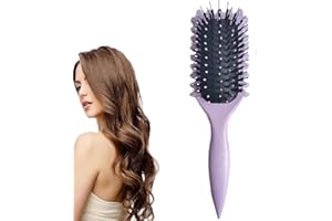 URBEOKR Curl Defining Brush, 2024 Newest Boar Bristle Hair Brush Styling Brush, Curly Hair Brush, Curl Define Styling Brush, Shaping & Defining Curls for Women Gift for Women(Purple 1PCS)