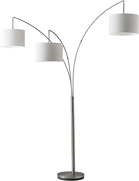 Adesso Trinity 3 Arc Floor Lamp Satin Steel Color Antique Bronze Finish Corrosion Resistant Scratch Proof Lighting Equipment Home Decor