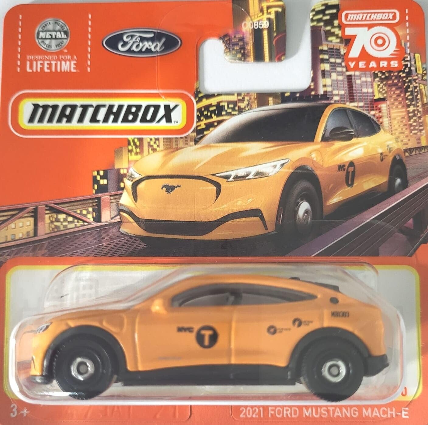2023 Matchbox 2021 Ford Mustang Mach-E Orange 2/100 (Short Card) HLC91