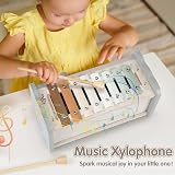 DINORUN Montessori Wooden Toy 4 in 1 Hammering Xylophone Fishing Gear view 4